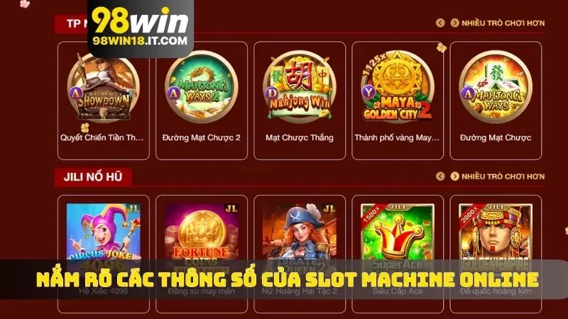 Nắm rõ các thông số của slot machine online